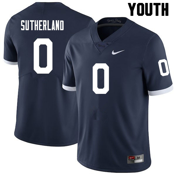 NCAA Nike Youth Penn State Nittany Lions Jonathan Sutherland #0 College Football Authentic Navy Stitched Jersey KNJ2298FV